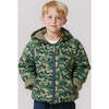 Kids Riley Quilted Hooded Reversible Jacket, Green Camo - Coats - 2