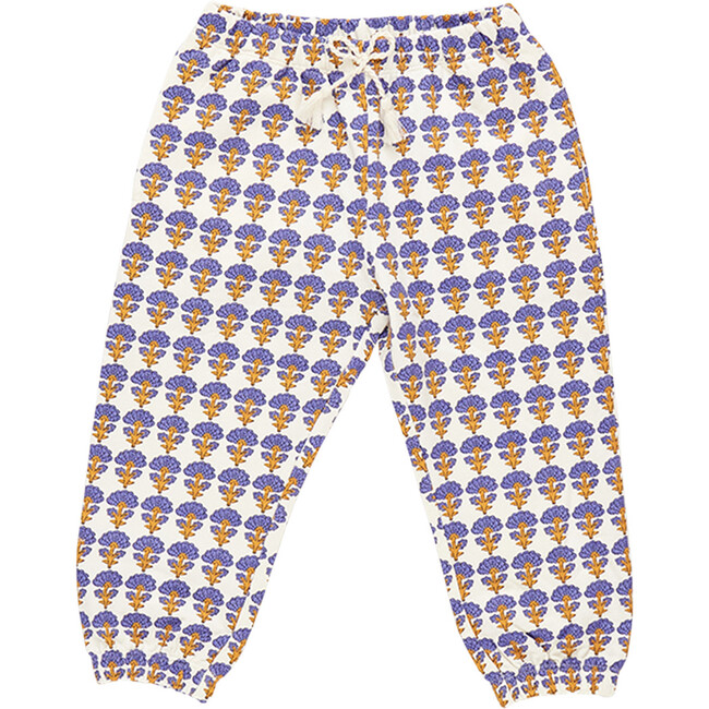 Kids Organic Drawatring Sweatpants, Stamp Flower