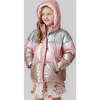 Kids Pete Color-Block Hooded Puffer Jacket, Metallic Multicolors - Coats - 4