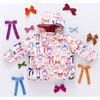 Kids Pete Hooded Puffer Jacket, Bows On Bows Pink - Coats - 6