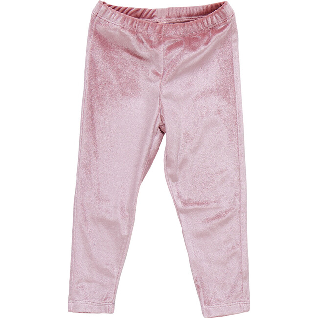 Girls Velour Elastic Waist Legging, Mauve