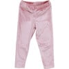 Girls Velour Elastic Waist Legging, Mauve - Leggings - 1 - thumbnail