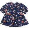 Girls Stevie Ruffle Neck Puff Sleeve Smocked Chest Dress, On The Farm - Dresses - 1 - thumbnail