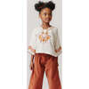 Girls Theodore Ruffle Tie Waist Wide Leg Ankle Pant, Rust - Pants - 2