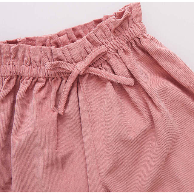 Girls Theodore Ruffle Tie Waist Wide Leg Ankle Pant, Dusty Pink - Pants - 3