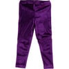 Girls Velour Elastic Waist Legging, Plum - Leggings - 5