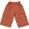 Girls Theodore Ruffle Tie Waist Wide Leg Ankle Pant, Rust - Pants - 7