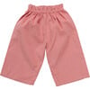 Girls Theodore Ruffle Tie Waist Wide Leg Ankle Pant, Dusty Pink - Pants - 6