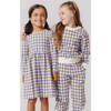 Girls Steph Organic Crew Neck Skinny Long Sleeve Dress, Stamp Flower - Dresses - 3