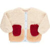 Girls Ruth Color-Block Sherpa Jacket, Cream & Multicolors - Jackets - 1 - thumbnail