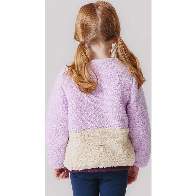 Girls Ruth Color-Block Sherpa Jacket, Lavender & Multicolors - Jackets - 5