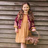 Girls Charlie Ruffle Neck Long Sleeve Dress, Inca Gold Tear Drop - Dresses - 3