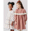 Girls Dixie Ruffle Eyelet Lace Long Puff Sleeve Dress, Pony Gingham - Dresses - 5