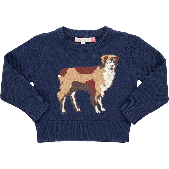 Boys Oliver Ribbed Neck Pull-Over Sweater, Happy Dog