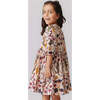 Girls Brooke Gathered Puff Sleeve Twirl Dress, Autumn Flowers - Dresses - 5