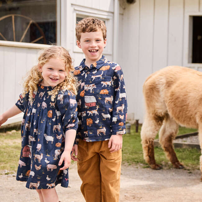 Boys Jack Classic Long Sleeve 2-Pocket Shirt, On The Farm - Shirts - 3