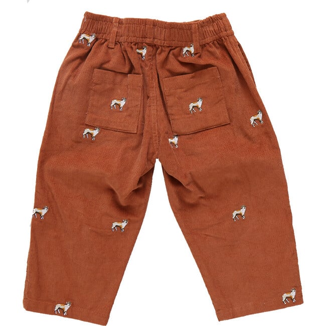 Boys Jackson Dog Embroidery Corduroy Pull-On Pant, Light Rust - Pants - 6