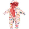 Baby Sherpa Lined Water-Resistant Hooded Puffer Snowsuit, Bows On Bows Pink - Snowsuits - 3