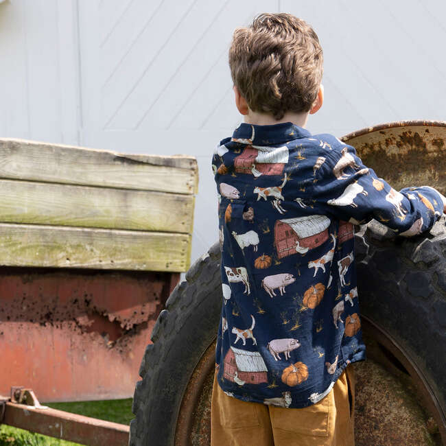 Boys Jack Classic Long Sleeve 2-Pocket Shirt, On The Farm - Shirts - 5