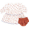 Baby Girls Julia Contrast Chambray Trim Tired Dress & Bloomer Set, Tiny Horses - Dresses - 1 - thumbnail