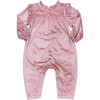 Baby Girls Kalani Velour Ruffle Shoulder Long Sleeve Jumper, Mauve - Onesies - 1 - thumbnail