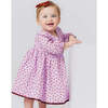 Baby Girls Amma Long Sleeve Satin Trim Dress & Bloomer Set, Lavender Tiny Roses - Dresses - 2