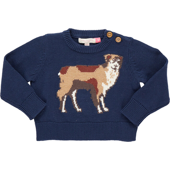 Baby Boys Oliver Ribbed Neck Pull-Over Sweater, Happy Dog - Sweaters - 1