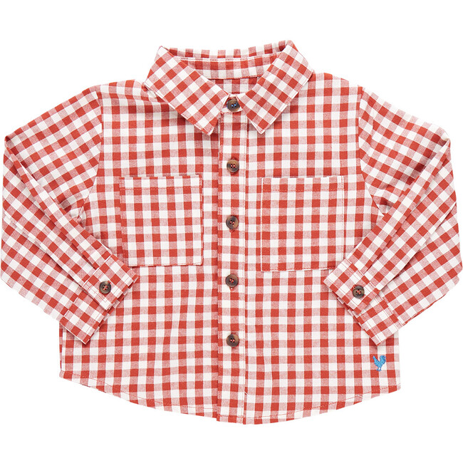 Baby Boys Jack Classic Long Sleeve 2-Pocket Shirt, Pony Gingham - Shirts - 1