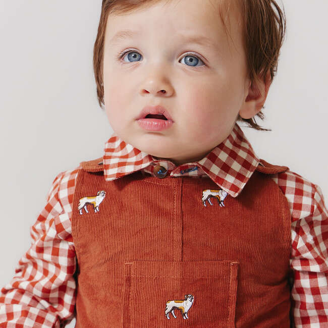 Baby Boys Corduroy Noah Jumper, Dog Embroidery - Overalls - 2