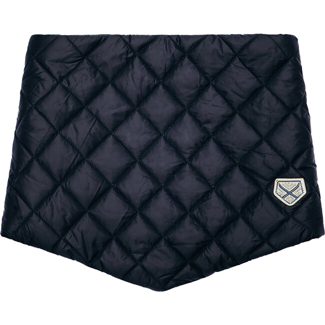 Women's Pullover Diamond Quilted Scarf, Navy