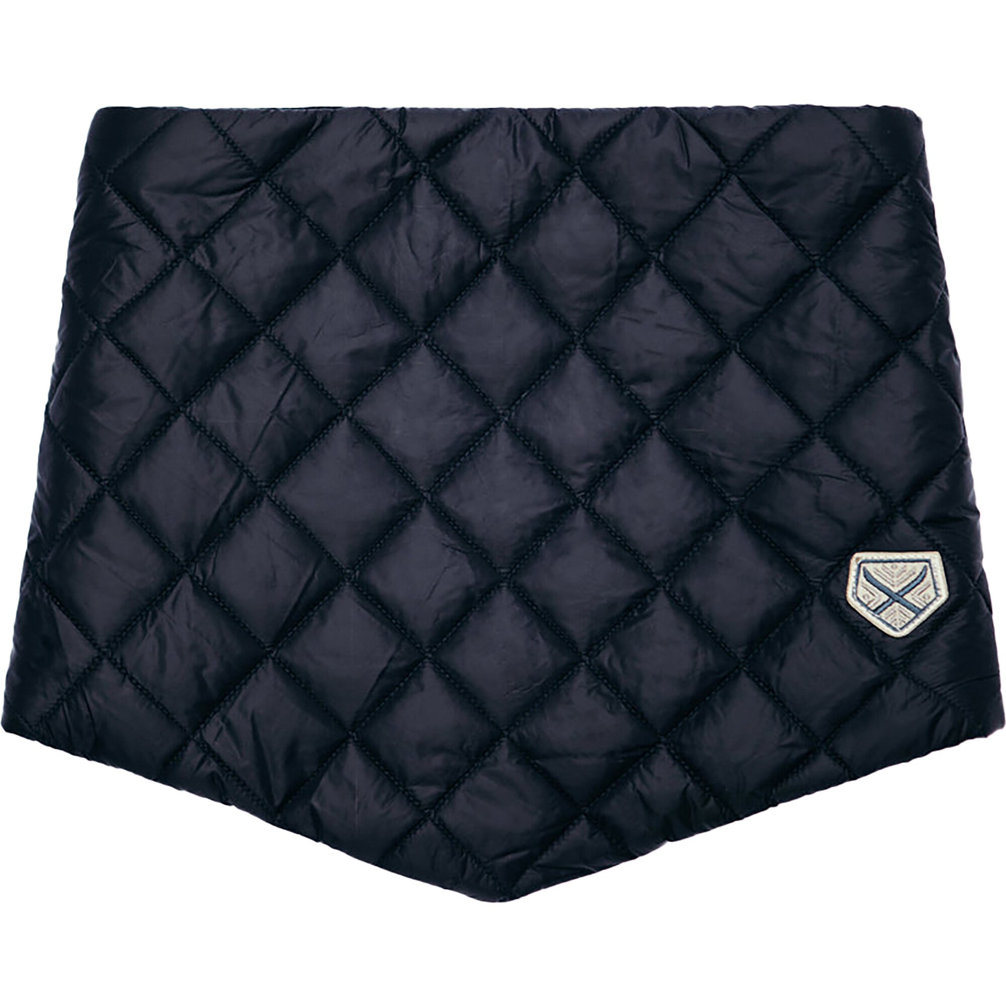 Women's Pullover Diamond Quilted Scarf, Navy - Scarves - 1