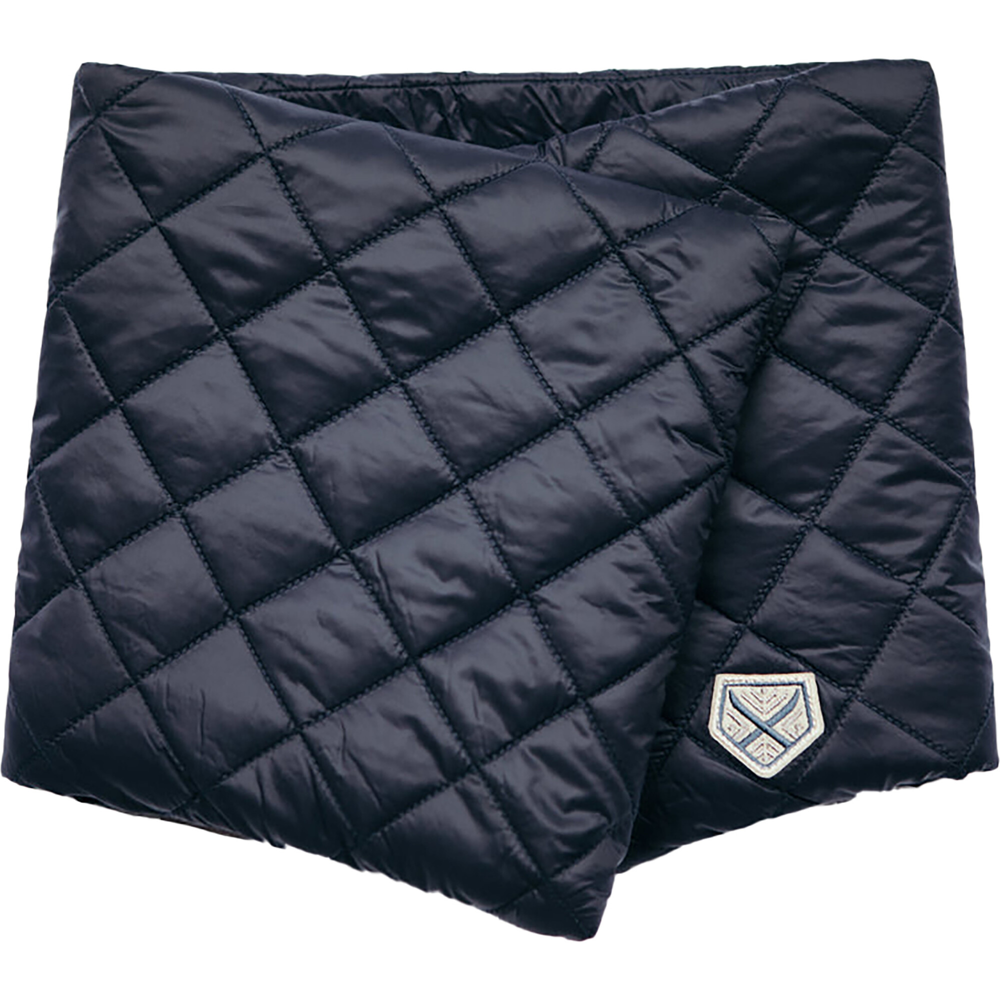 Women's Down Faux Fur Wrap Snap Front Scarf, Navy - Scarves - 1