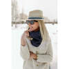 Women's Pullover Diamond Quilted Scarf, Navy - Scarves - 2