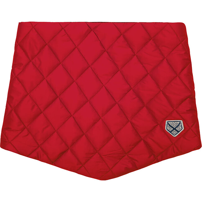 Kids Pullover Puff Diamond Quilted Scarf, Red