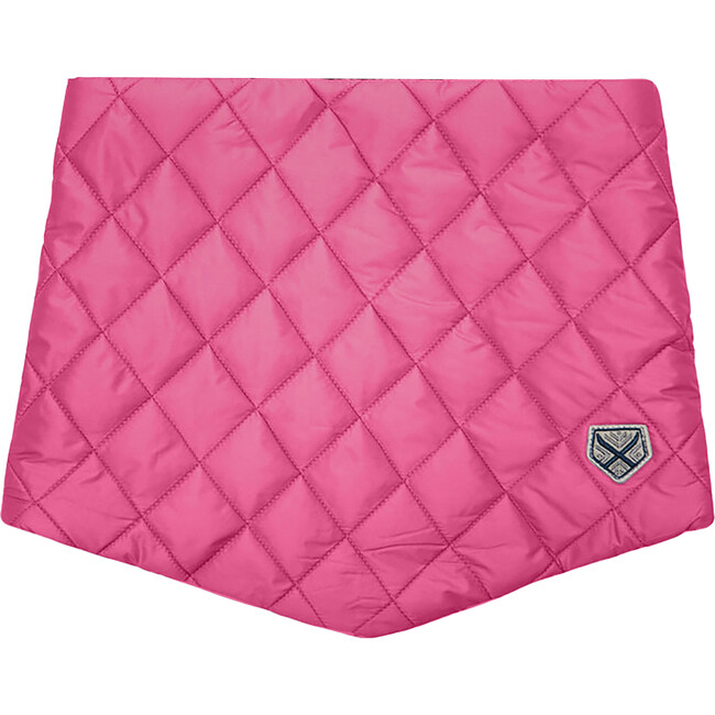 Kids Pullover Puff Diamond Quilted Scarf, Pink