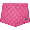 Kids Pullover Puff Diamond Quilted Scarf, Pink - Scarves - 1 - thumbnail