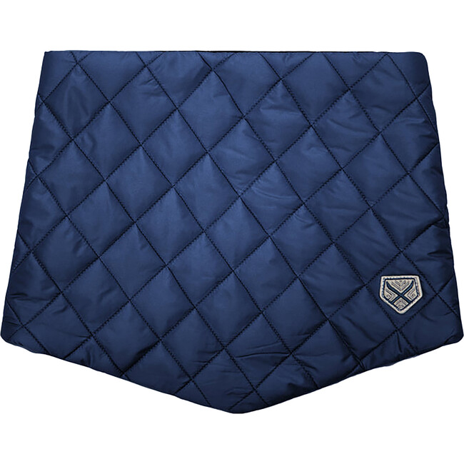 Kids Pullover Puff Diamond Quilted Scarf, Navy