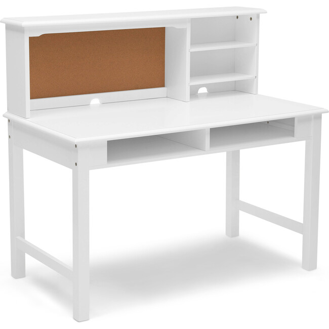 Kids' Wood Desk with Hutch & Chair, White - Desks - 8