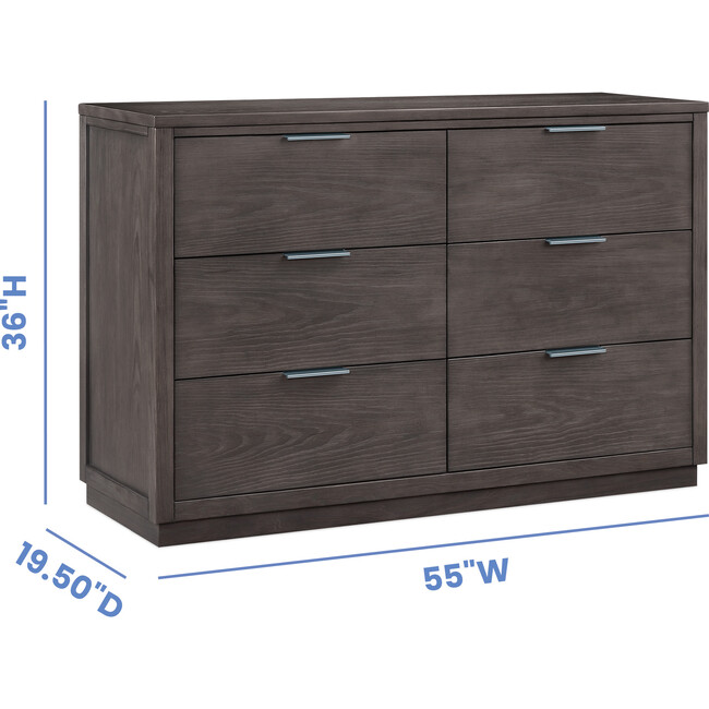 Forever 6 Drawer Dresser, Naturals Collection Grey - Dressers - 6