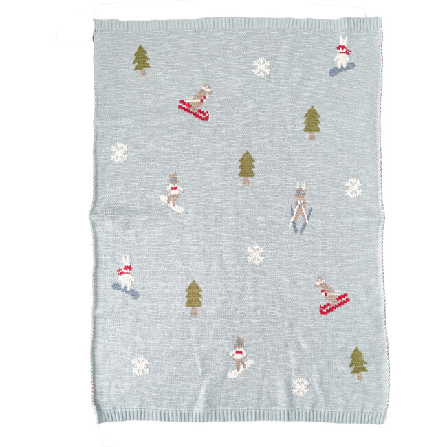 Ski Snowboard Blanket Organic Cotton Kids Baby Decor