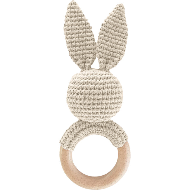 Cotton Rattle Teether Cream Bunny Baby Gift Crochet Spring