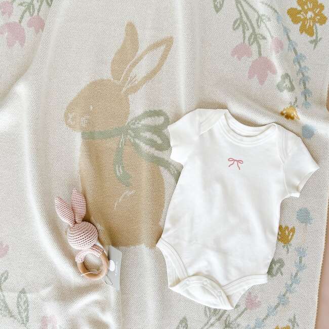 Floral Bunny Blanket Organic Cotton Baby Decor - Blankets - 5