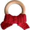 Cotton Crochet Teether Bow Red Christmas Holiday - Rattles - 1 - thumbnail