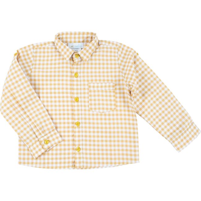 Yellow Gingham Button Down Shirt, Yellow