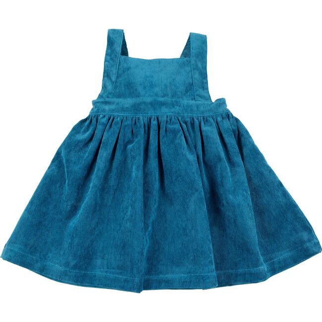 Teal Corduroy Pinafore Dress, Teal