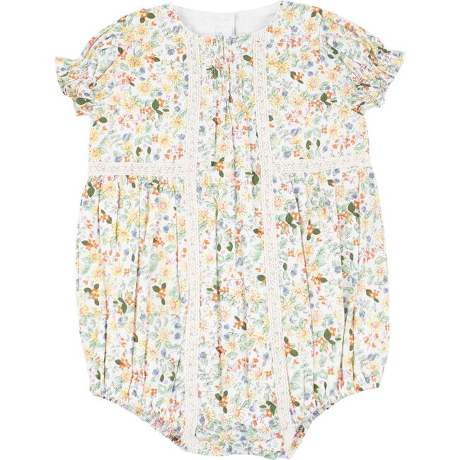 Yellow Floral Bubble Romper, Yellow Multi