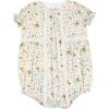 Yellow Floral Bubble Romper, Yellow Multi - Rompers - 1 - thumbnail