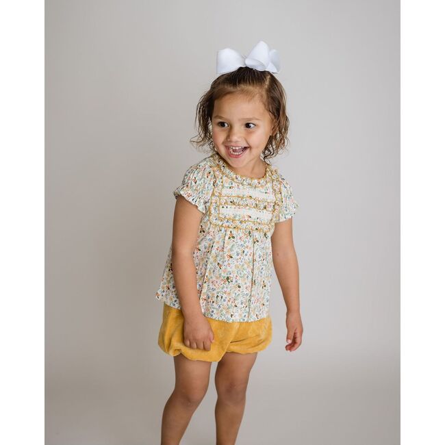 Yellow Floral Corduroy Set, Yellow Multi - Mixed Apparel Set - 2