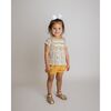 Yellow Floral Corduroy Set, Yellow Multi - Mixed Apparel Set - 3