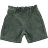 Forest Green Corduroy Shorts, Green - Shorts - 1 - thumbnail